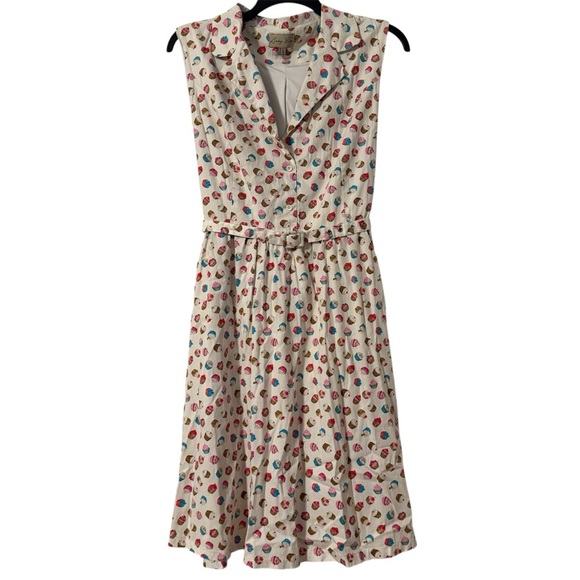 Lindy Bop Matilda Cupcake Print Fit & Flare Dress 18 Retro Inspired Rockabilly - Picture 2 of 16
